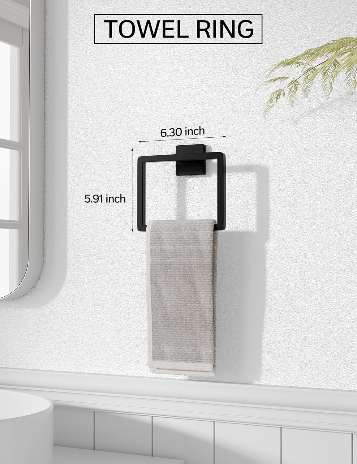 Tupello wall-mounted bathroom assembly in matte black enhances modern decor.