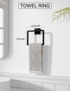 Tupello wall-mounted bathroom assembly in matte black enhances modern decor.