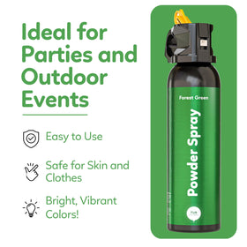 TUR Green powder decor enhances Holi-style celebrations and photo backgrounds.