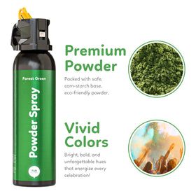 TUR Green Smoke Bomb spray captured during an energetic outdoor party moment.