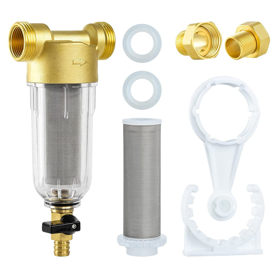 Turboyhood 50-micron spin-down sediment filter protects your whole-house plumbing.
