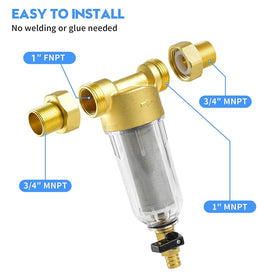 Turboyhood washing machine filter installed inline protects appliances from sediment.