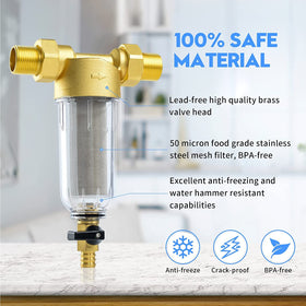 Turboyhood well-water sediment filter captures debris before pipes.