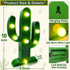 TURNMEON Cactus Light 2-Pack Wall Hanging brings easy wall decor for fiestas.