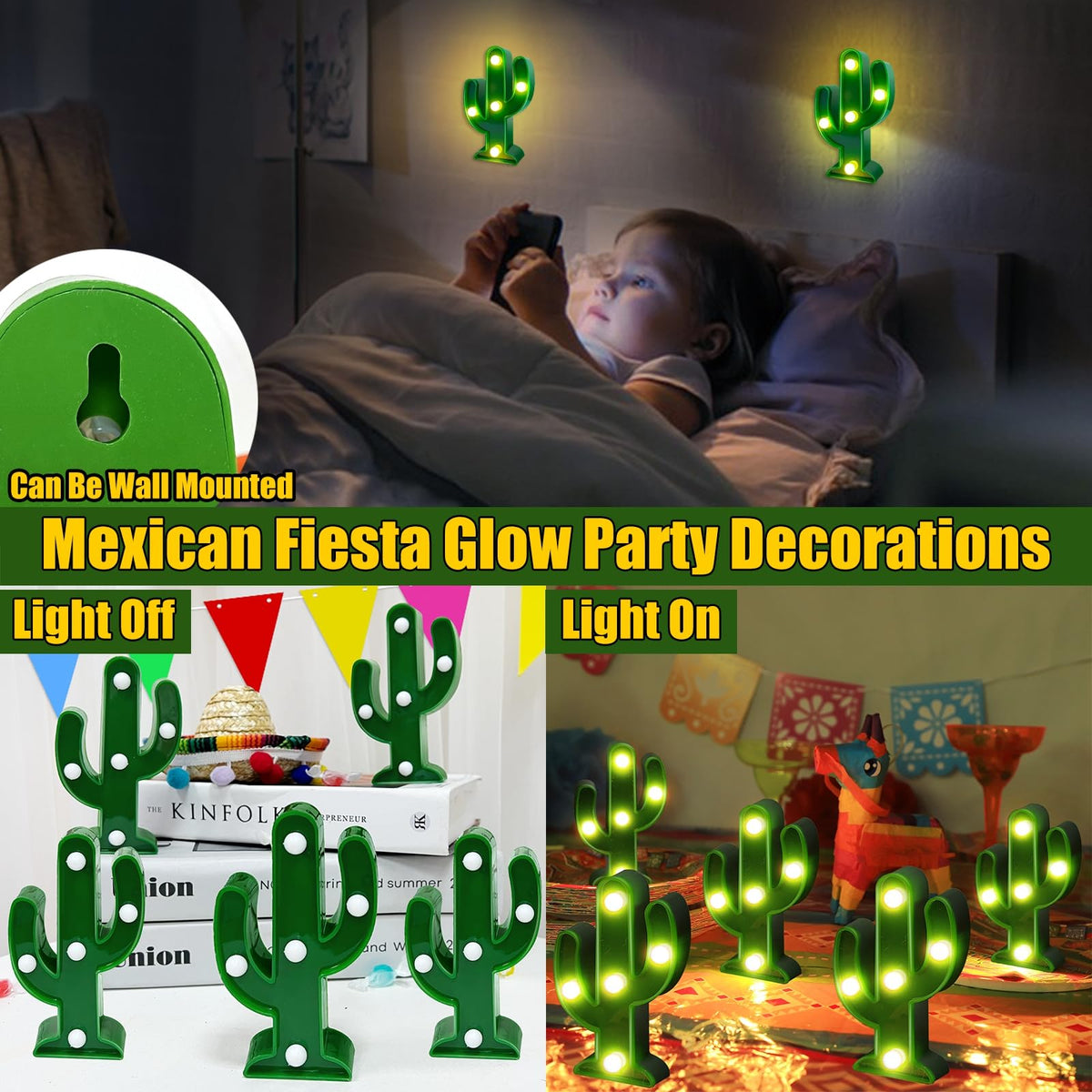 TurnMeOn cactus light creates soft lighting to brighten windowsills for celebrations.
