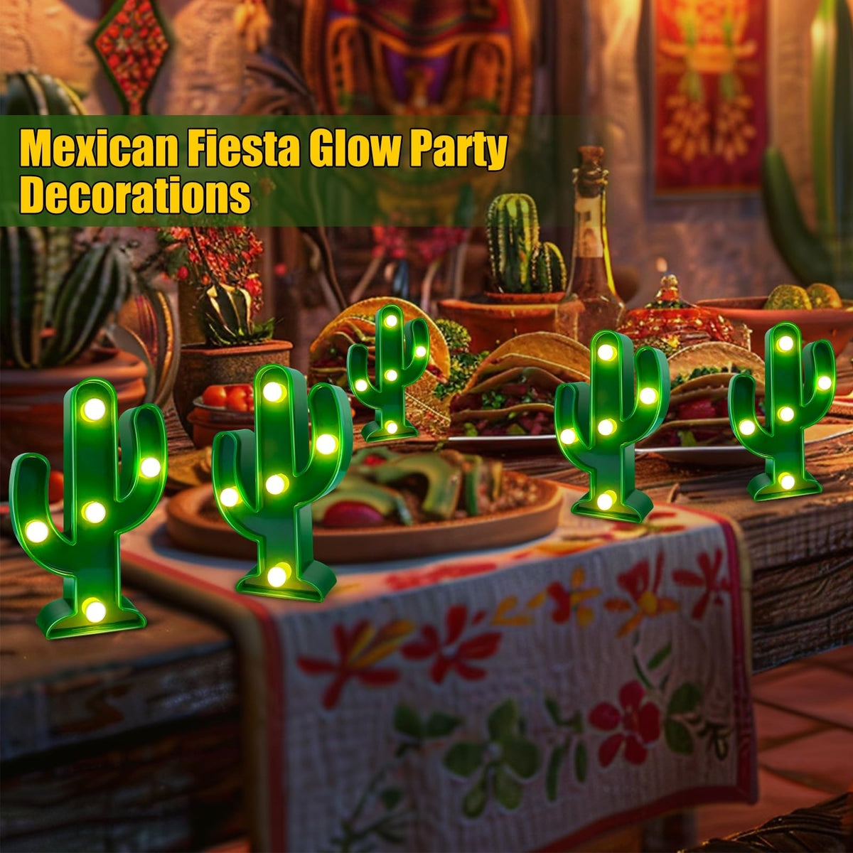 TurnMeOn cactus light portable and safe for shelves and desks.