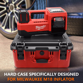 Turokacase custom-foam-insert secures Milwaukee inflator and battery.