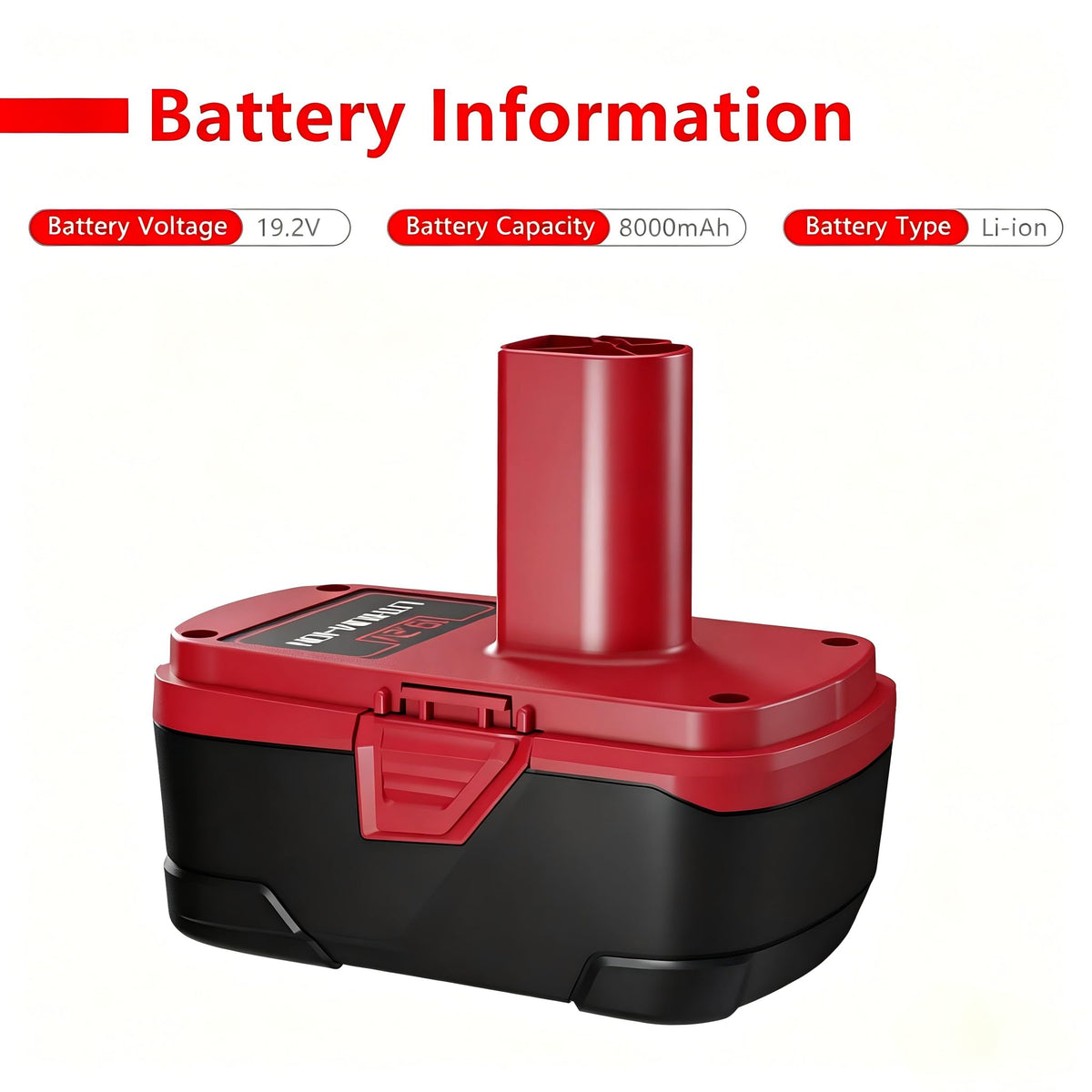 TURPOW battery LED indicator shows live charge status for planning.