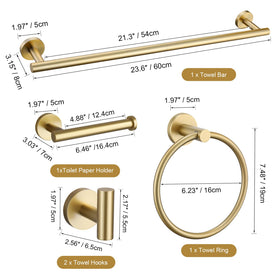 Wall-mount installation view of the TURS brushed gold hardware setup for sturdy support.
