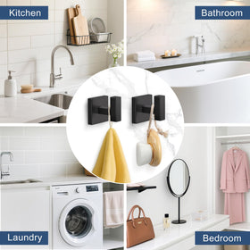 TURS wall-mounted square design in matte black enhances contemporary bathrooms.