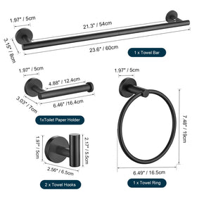 5-piece TURS set arranged in a minimal, modern bathroom.