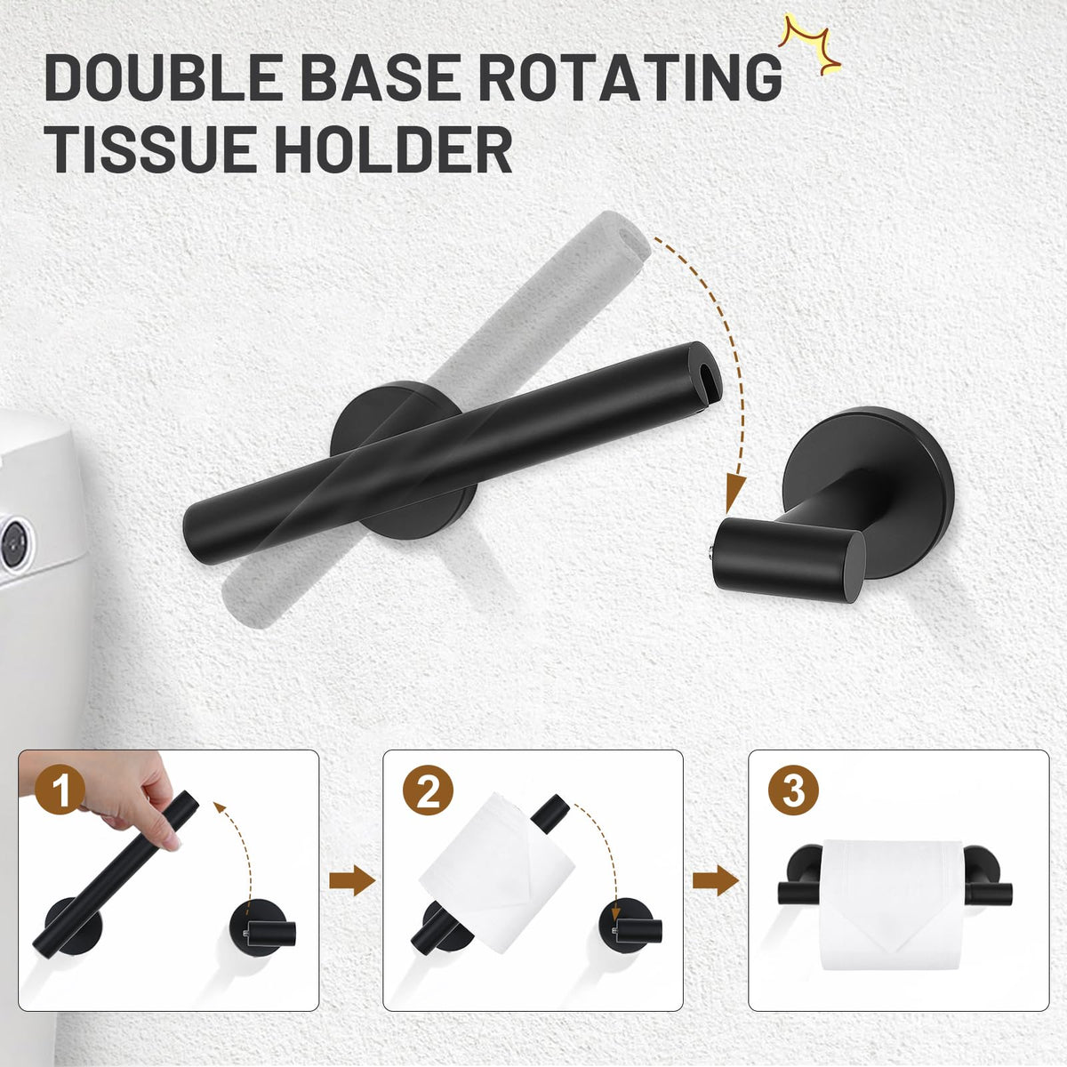TURS Matte Black robe hooks pair keeps robes off the floor
