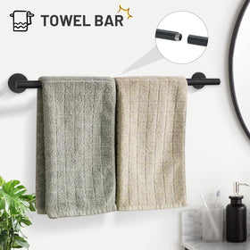TURS Matte Black towel ring complements decor while keeping towels within reach