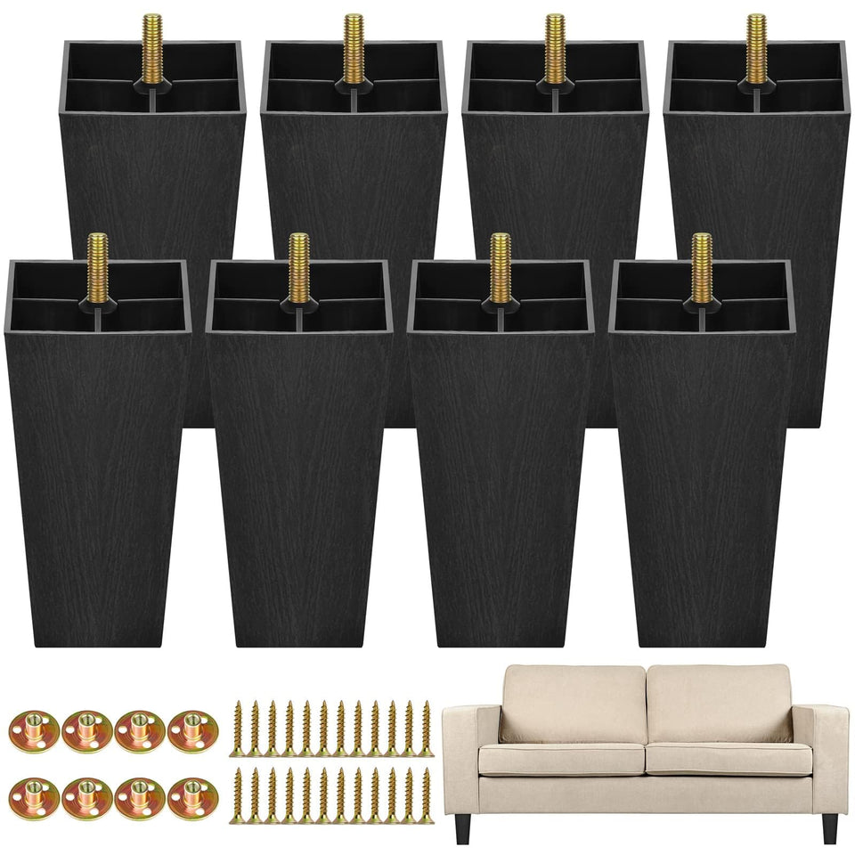 TURSTIN 8-pack black sofa legs ready to install for height update