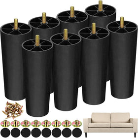 Turstin 8-pack six-inch plastic furniture legs for quick upgrades and stability.