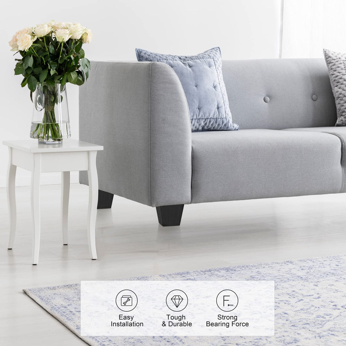 Easy-install TURSTIN furniture legs for sofas and chairs