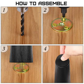 Turstin elastic rubber covers on legs protect floors and reduce slips.
