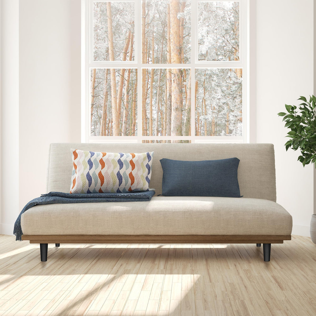 TURSTIN lifts furniture for easier cleaning and storage.