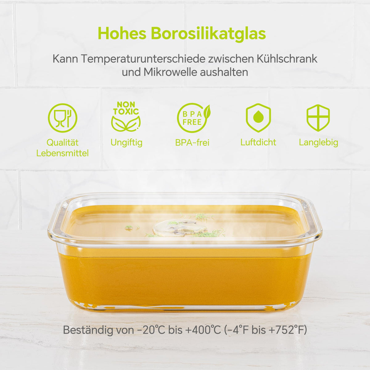 TUSEASY oven- and microwave-safe for reheating; remove lid to protect the silicone seal.