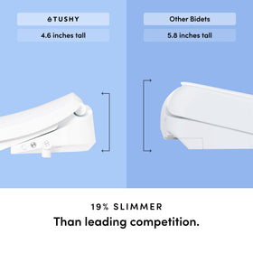 TUSHY Cloud+ soft-close lid and seat for quiet, gentle closing.