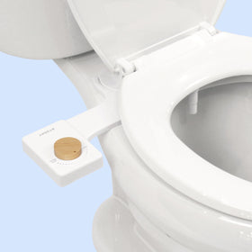 TUSHY Fresh Cool Water Bidet seat close-up showing refreshing cleanse feature