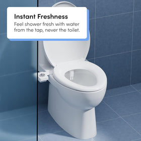 TUSHY Fresh Dual Nozzle ergonomic control makes DIY setup easy