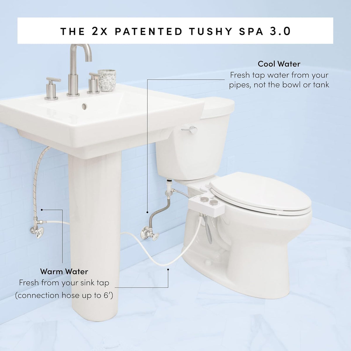 TUSHY Spa self-cleaning SmartSpray nozzle ready for hygienic use.