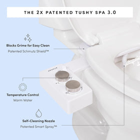 TUSHY Spa universal fit design works with most toilets.