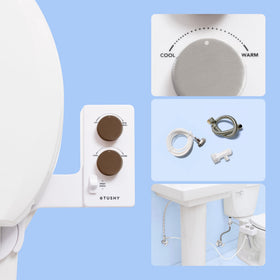 TUSHY warm to cool water control for personalized home cleansing