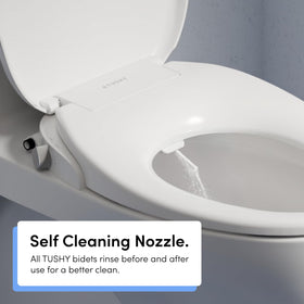 TUSHY Wave DuoFlow nozzles provide front-to-back cleansing versatility.