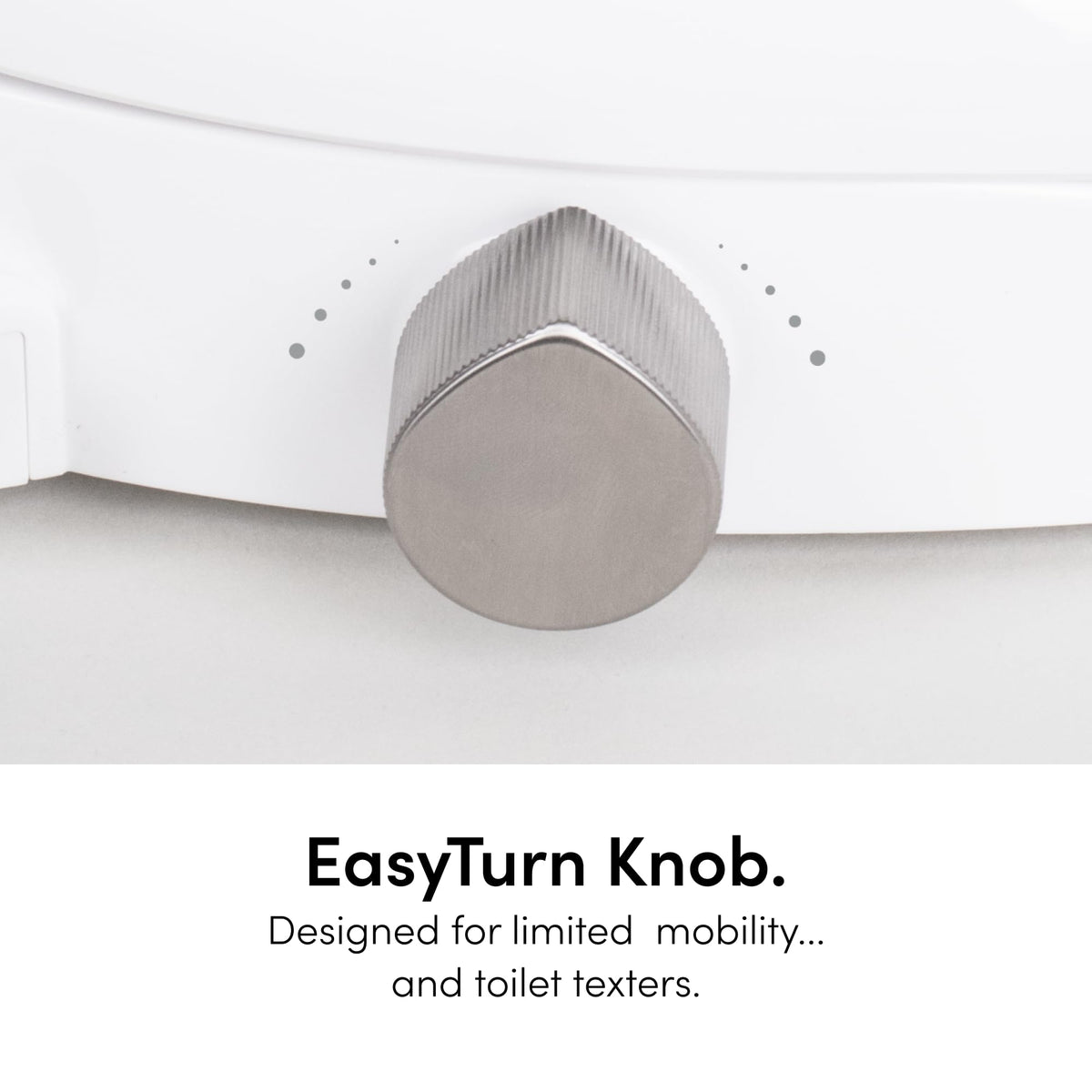 TUSHY Wave compact design saves space in tight bathrooms.