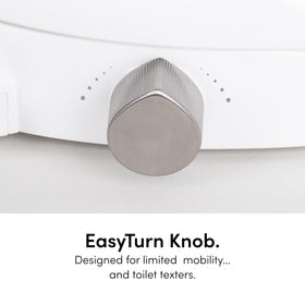 TUSHY Wave platinum knob offers intuitive, tactile control.