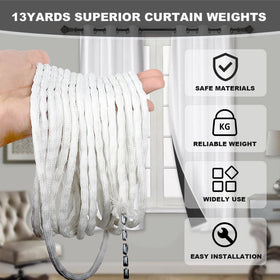 Tusirgre easy-install curtain weights rope for bottom or side hems.