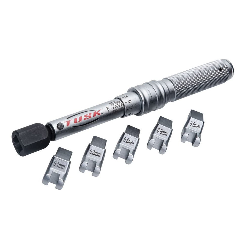 TUSK Spoke Torque Wrench Kit in case showing organized tools for on-the-go wheel maintenance