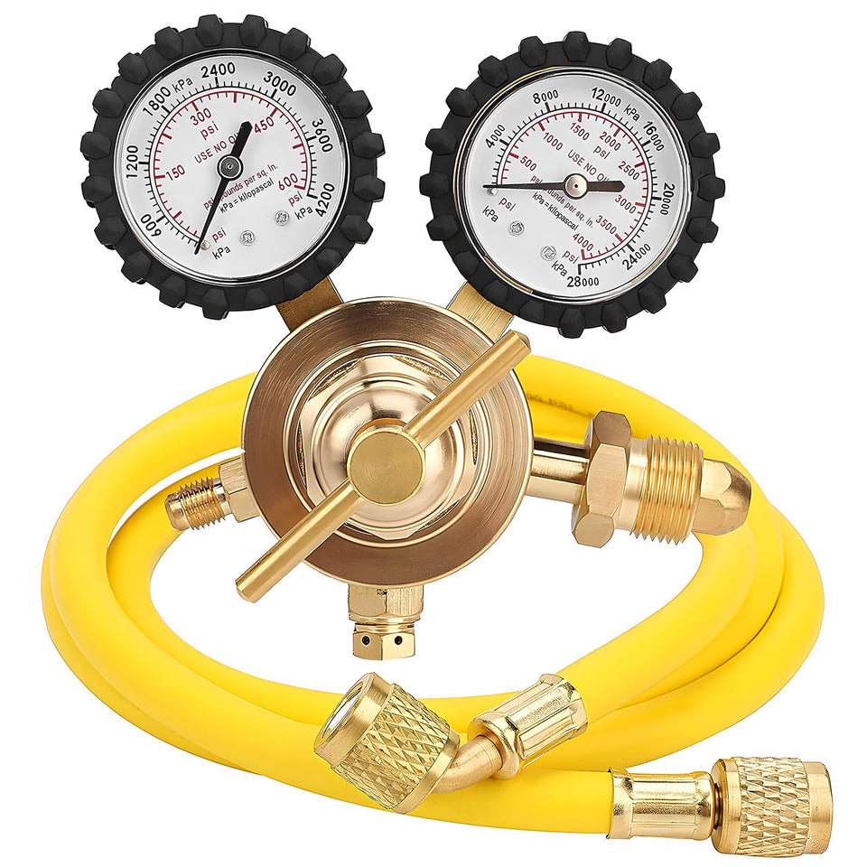 Tutor Auto nitrogen regulator with a 60-inch hose for safer long reach