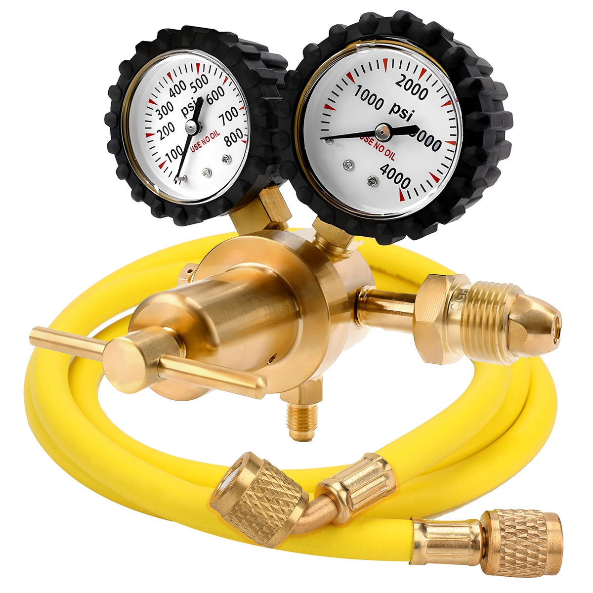 Tutor Auto nitrogen regulator with CGA580 inlet for standard tanks and precise control.