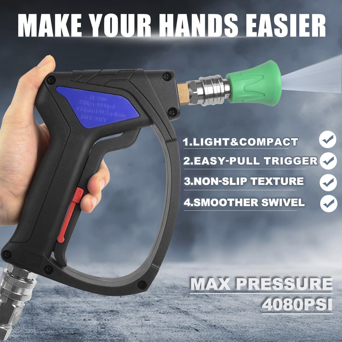 TUTULUCK compatible with three hose ends using included adapters.