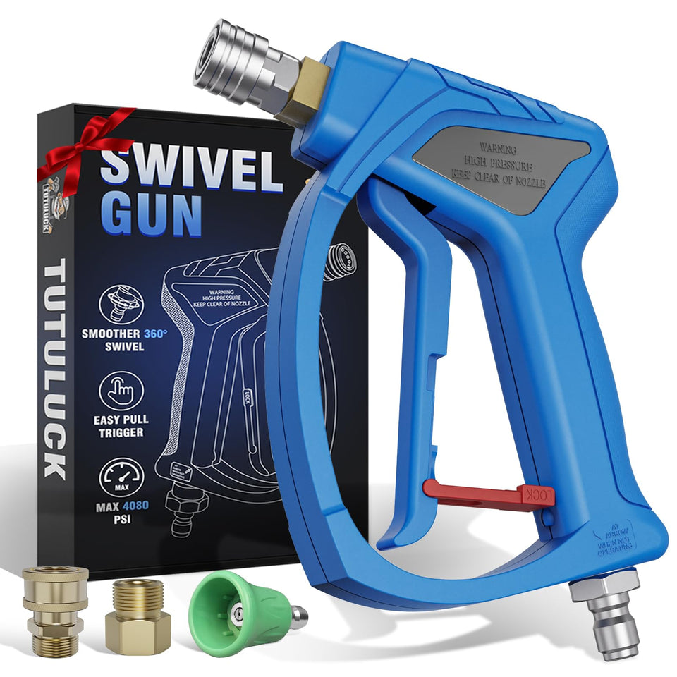 TUTULUCK pressure washer short gun with swivel for smoother cleaning