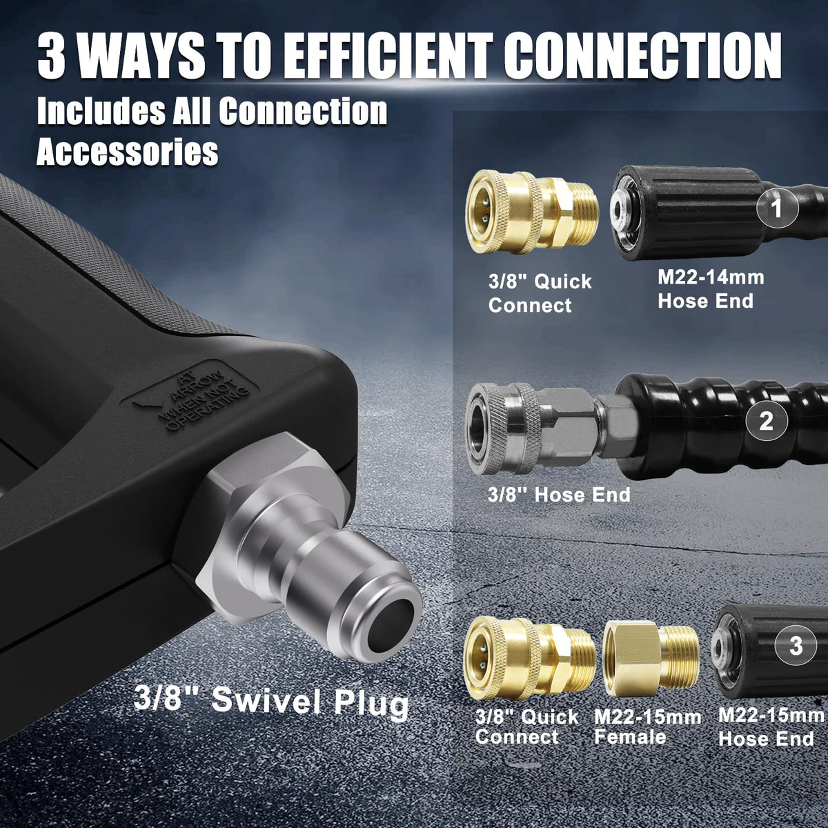 TUTULUCK 1/4-inch nozzle combines stainless steel and rubber for durability.