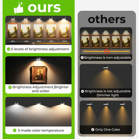 Tututry three-color temperature dimmable light for art viewing.
