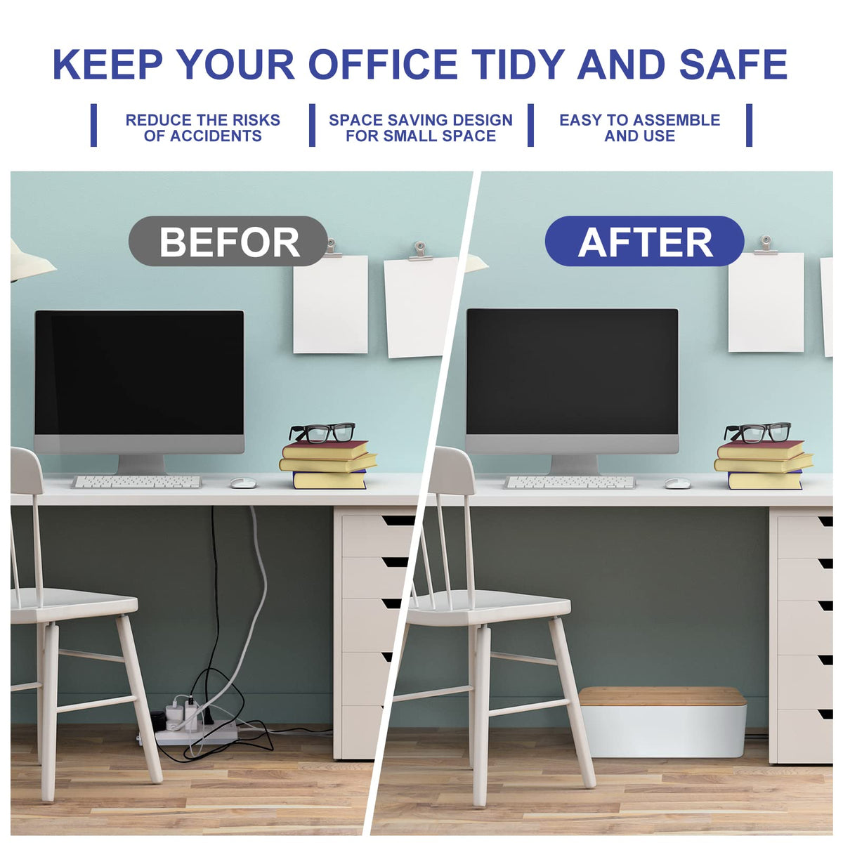 TuweChen 16x6.2x5.3 inch box fits desks.