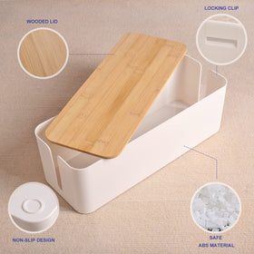 TuweChen box beside desk hides cords for clean home office.