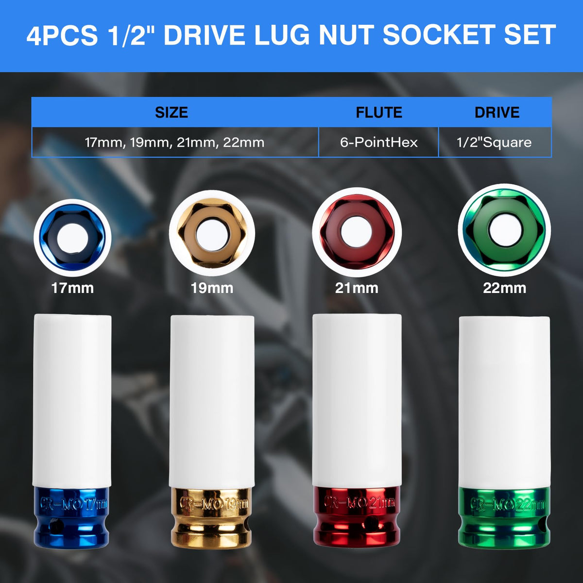 Tuzkozs 19mm wheel protector guards lug nuts during wheel removal with minimal rim contact.