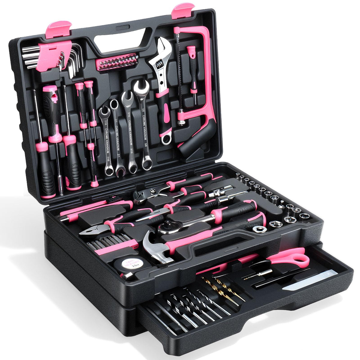 TVERIM 412-piece tool set for versatile home repairs and DIY projects.