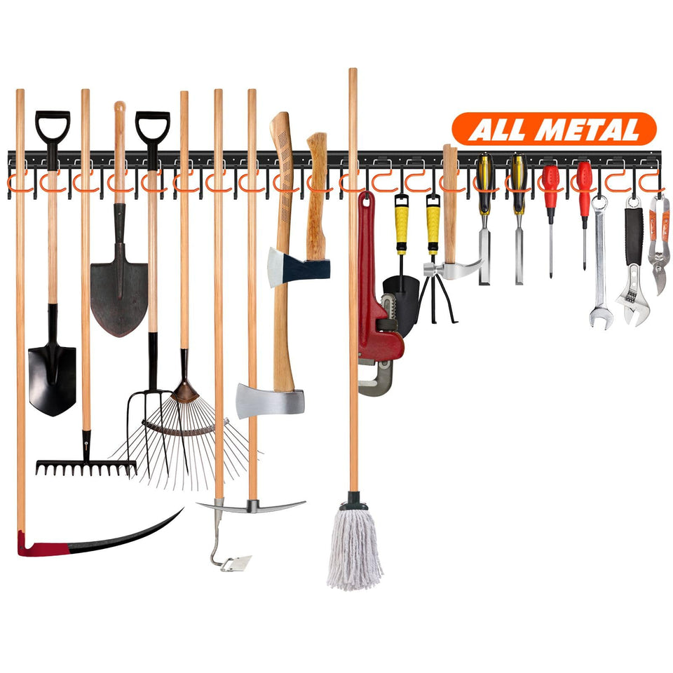 TVKB 68-inch all-metal tool organizer mounted on a wall for organized garage storage.