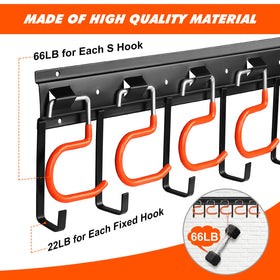 TVKB heavy-duty L-hooks support up to 33 pounds for reliable tool hanging.