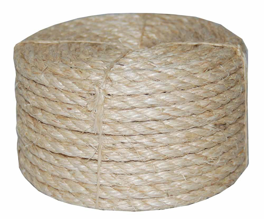 T.W. Evans twisted sisal rope in natural fiber, oil-free and pet-safe for crafts and posts