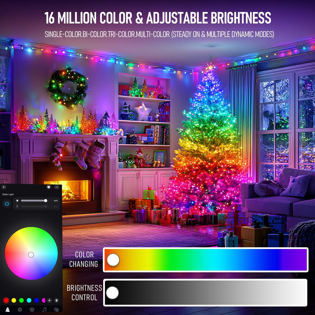 TW SHINE 100 LED 33ft color-changing string lights for indoor and outdoor decor