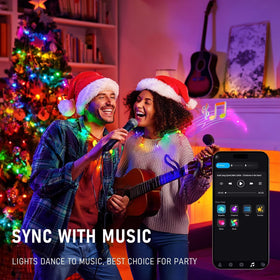 TW SHINE clear-wire LED string blends into background with bright glow