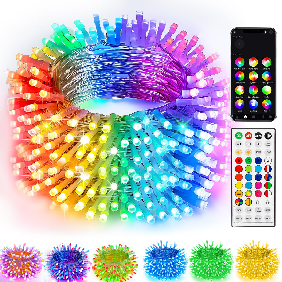 TW SHINE Smart Christmas Lights glow with 300 RGB LEDs for festive decor.